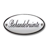 Emaille "Behandelruimte" ovaal