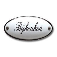 Emaille "Bijkeuken" ovaal