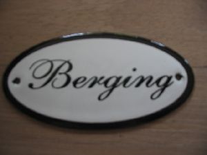 Emaille "berging"  ovaal