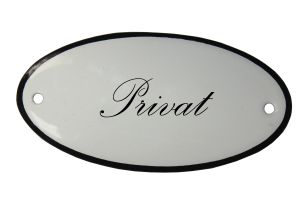Emaille "privat" ovaal