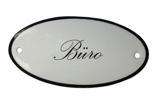 Emaille "Buro" ovaal