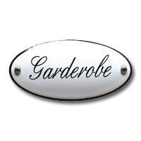 Emaille "Garderobe" ovaal