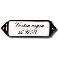 Emaille "Voeten vegen aub" oor