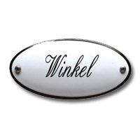 Emaille "Winkel" ovaal
